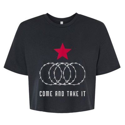 Come And Take It Texas Border Razor Wire Bella+Canvas Jersey Crop Tee