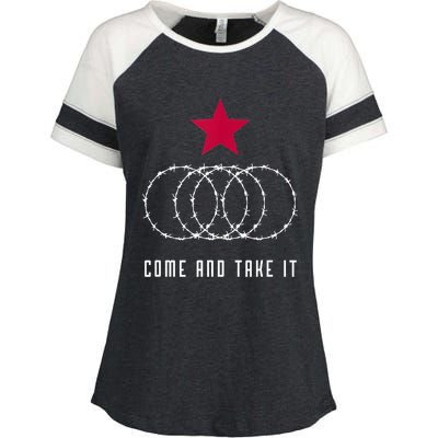 Come And Take It Texas Border Razor Wire Enza Ladies Jersey Colorblock Tee