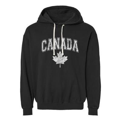 CANADA ATHLETIC TEAM SPORTS FLAG VARSITY STYLE MAPLE LEAF Garment-Dyed Fleece Hoodie