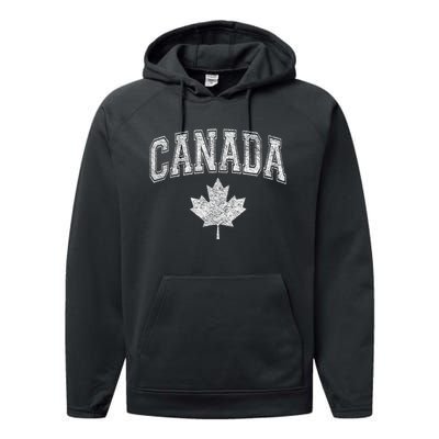 CANADA ATHLETIC TEAM SPORTS FLAG VARSITY STYLE MAPLE LEAF Performance Fleece Hoodie