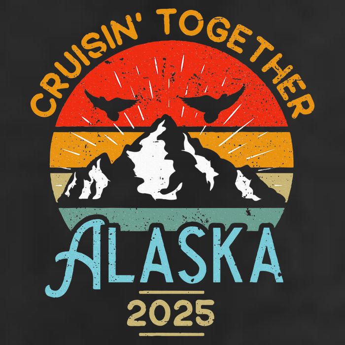 Cruising Alaska Together 2025 Cruise Trip Vacation Matching 7 Panel Mesh Trucker Snapback Hat