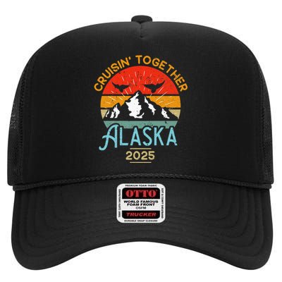 Cruising Alaska Together 2025 Cruise Trip Vacation Matching High Crown Mesh Back Trucker Hat