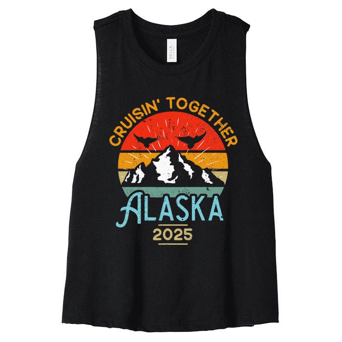 Cruising Alaska Together 2025 Cruise Trip Vacation Matching Women's Racerback Cropped Tank