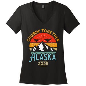 Cruising Alaska Together 2025 Cruise Trip Vacation Matching Women's V-Neck T-Shirt