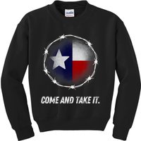 Come And Take It Texas Flag Barbed Wire Patriotic Usa Kids Sweatshirt