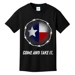 Come And Take It Texas Flag Barbed Wire Patriotic Usa Kids T-Shirt