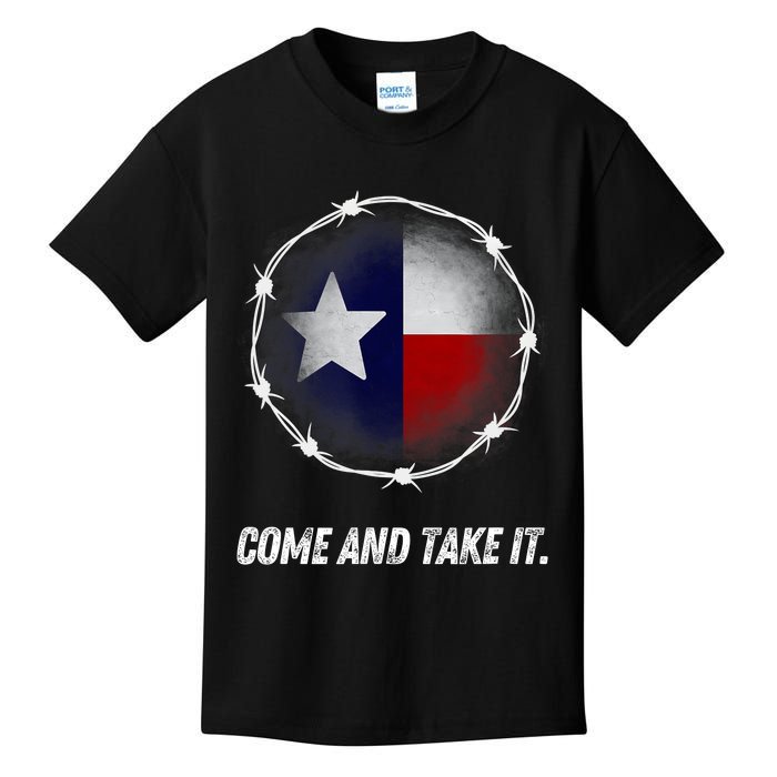 Come And Take It Texas Flag Barbed Wire Patriotic Usa Kids T-Shirt