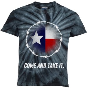 Come And Take It Texas Flag Barbed Wire Patriotic Usa Kids Tie-Dye T-Shirt