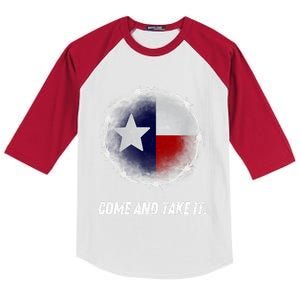 Come And Take It Texas Flag Barbed Wire Patriotic Usa Kids Colorblock Raglan Jersey