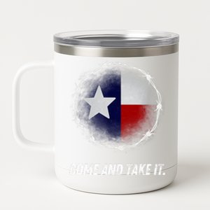 Come And Take It Texas Flag Barbed Wire Patriotic Usa 12 oz Stainless Steel Tumbler Cup