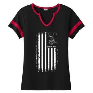 Come And Take It Great Gift American Flag Snake Great Gift Pro 2nd Adt Gift Ladies Halftime Notch Neck Tee