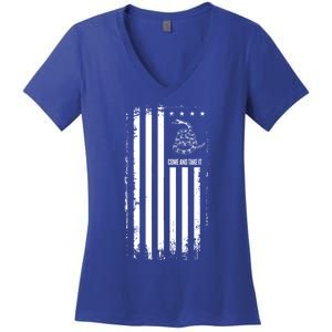 Come And Take It Great Gift American Flag Snake Great Gift Pro 2nd Adt Gift Women's V-Neck T-Shirt