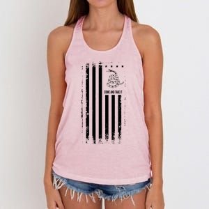 Come And Take It Great Gift American Flag Snake Great Gift Pro 2nd Adt Gift Women's Knotted Racerback Tank