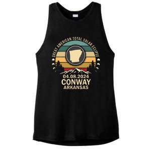 Conway Arkansas Total Solar Eclipse 2024 Ladies PosiCharge Tri-Blend Wicking Tank