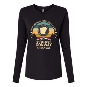 Conway Arkansas Total Solar Eclipse 2024 Womens Cotton Relaxed Long Sleeve T-Shirt