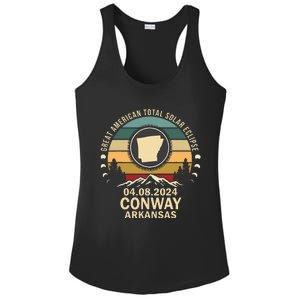 Conway Arkansas Total Solar Eclipse 2024 Ladies PosiCharge Competitor Racerback Tank