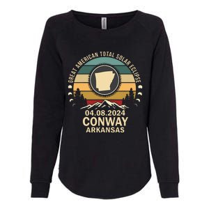 Conway Arkansas Total Solar Eclipse 2024 Womens California Wash Sweatshirt