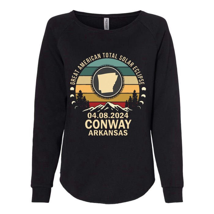 Conway Arkansas Total Solar Eclipse 2024 Womens California Wash Sweatshirt