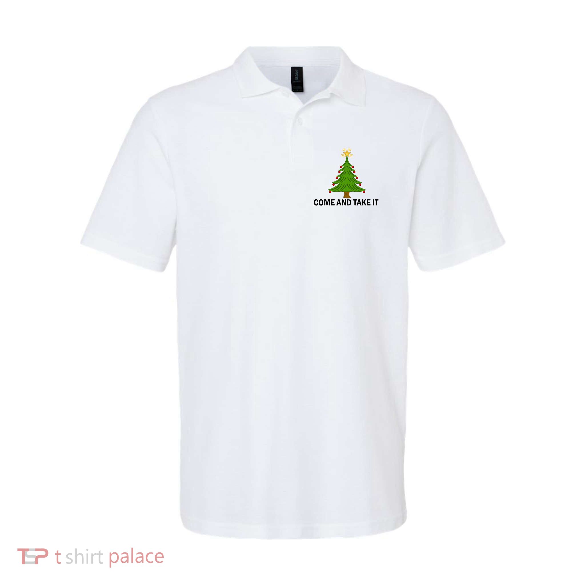 Come And Take It Christmas Tree Gift Funny Anti Lockdown Gift Polo