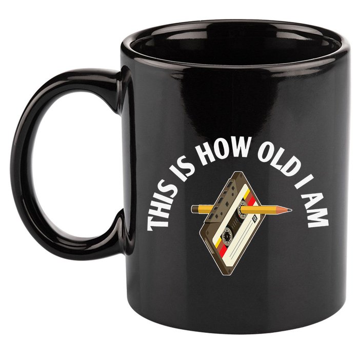 Cassette Audio Tape 80s Retro Music Old Mix Pencil 11oz C Handle Ceramic Mug