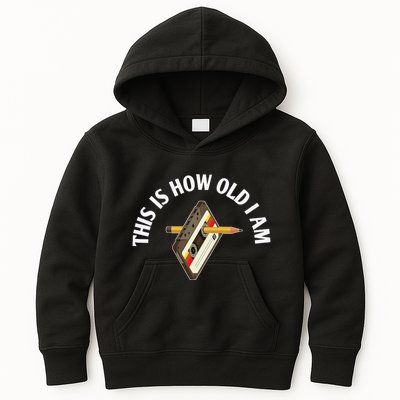Cassette Audio Tape 80s Retro Music Old Mix Pencil Kids Hoodie