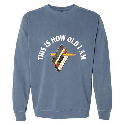 Cassette Audio Tape 80s Retro Music Old Mix Pencil Garment-Dyed Sweatshirt