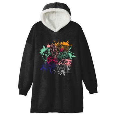 Control All The Things Video Game Console Controllers Retro Great Gift Hooded Wearable Blanket