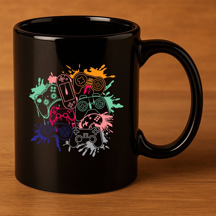 Control All The Things Video Game Console Controllers Retro Great Gift 11oz C Handle Ceramic Mug