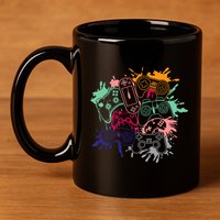 Control All The Things Video Game Console Controllers Retro Great Gift 11oz C Handle Ceramic Mug
