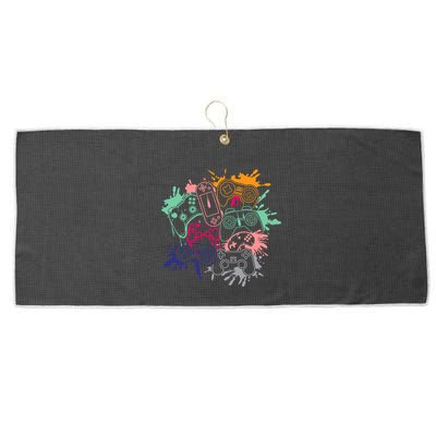 Control All The Things Video Game Console Controllers Retro Great Gift Large Microfiber Waffle Golf Towel