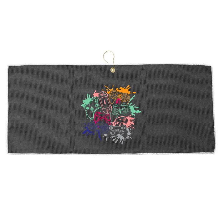 Control All The Things Video Game Console Controllers Retro Great Gift Large Microfiber Waffle Golf Towel