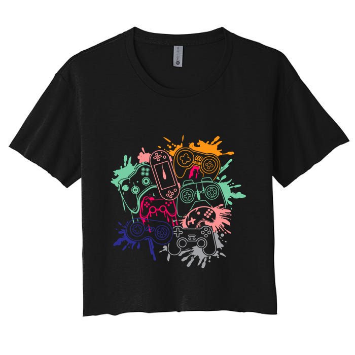 Control All The Things Video Game Console Controllers Retro Great Gift Crop Top