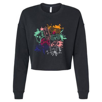 Control All The Things Video Game Console Controllers Retro Great Gift Cropped Pullover Crew