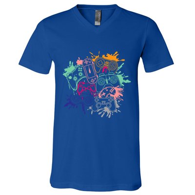 Control All The Things Video Game Console Controllers Retro Great Gift V-Neck T-Shirt