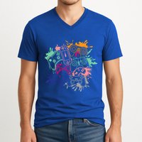 Control All The Things Video Game Console Controllers Retro Great Gift V-Neck T-Shirt