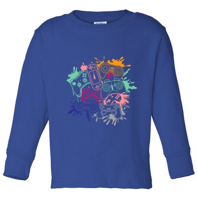 Control All The Things Video Game Console Controllers Retro Great Gift Toddler Long Sleeve Shirt