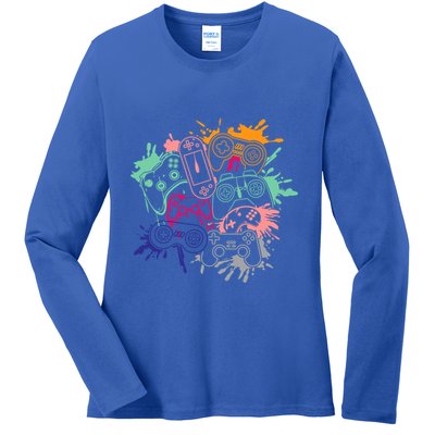 Control All The Things Video Game Console Controllers Retro Great Gift Ladies Long Sleeve Shirt