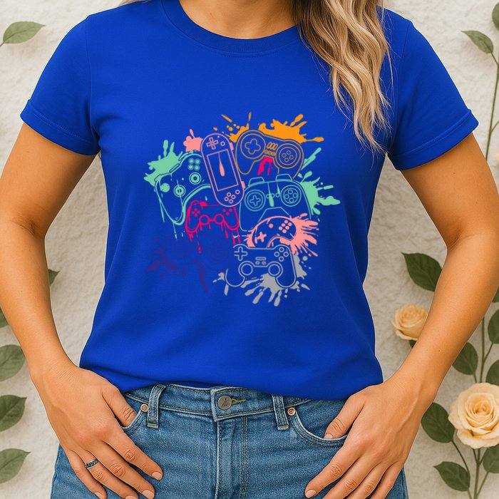 Control All The Things Video Game Console Controllers Retro Great Gift Womens T-Shirt