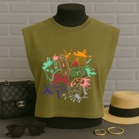 Control All The Things Video Game Console Controllers Retro Great Gift Garment-Dyed Women's Muscle Tee