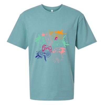 Control All The Things Video Game Console Controllers Retro Great Gift Sueded Cloud Jersey T-Shirt