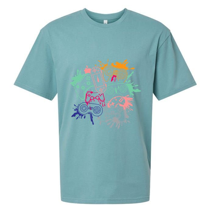 Control All The Things Video Game Console Controllers Retro Great Gift Sueded Cloud Jersey T-Shirt