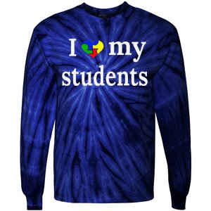 Cute Autism Teacher Gift Autism Awareness Tie-Dye Long Sleeve Shirt