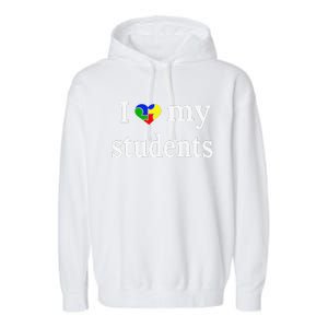 Cute Autism Teacher Gift Autism Awareness Garment-Dyed Fleece Hoodie