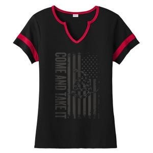 Come And Take It American Flag & Snake Tactical Ladies Halftime Notch Neck Tee