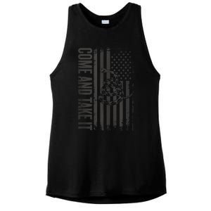 Come And Take It American Flag & Snake Tactical Ladies PosiCharge Tri-Blend Wicking Tank