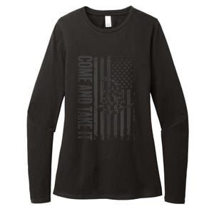 Come And Take It American Flag & Snake Tactical Womens CVC Long Sleeve Shirt