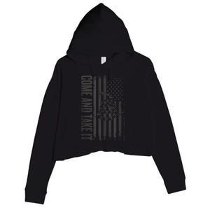 Come And Take It American Flag & Snake Tactical Crop Fleece Hoodie