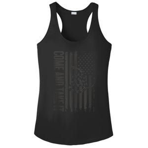 Come And Take It American Flag & Snake Tactical Ladies PosiCharge Competitor Racerback Tank