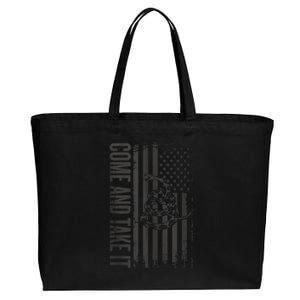 Come And Take It American Flag & Snake Tactical Cotton Canvas Jumbo Tote