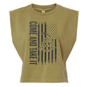 Come And Take It American Flag & Snake Tactical Garment-Dyed Women's Muscle Tee